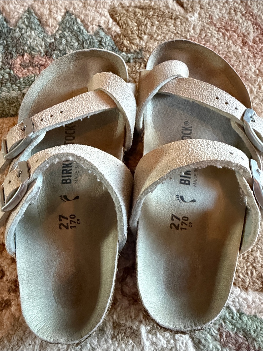 Birkenstock Kids Blush Pink Suede Double-Strap Sandals - Picture 3 of 5